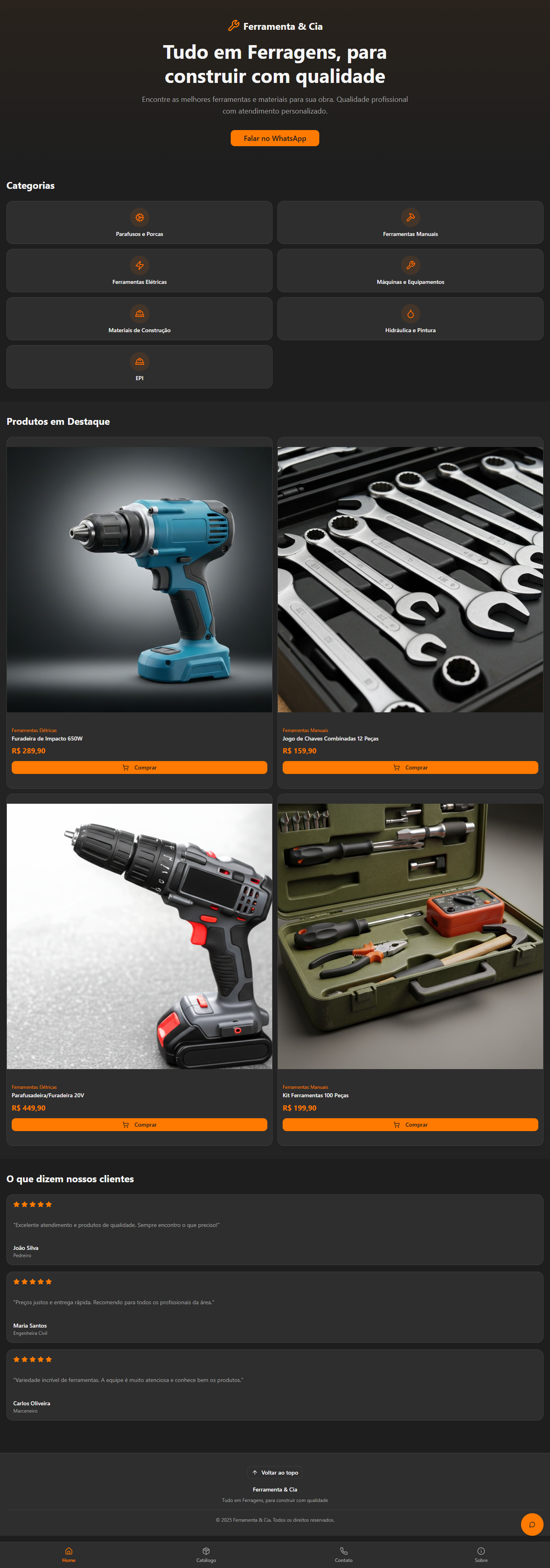 Ferragista — loja de ferramentas